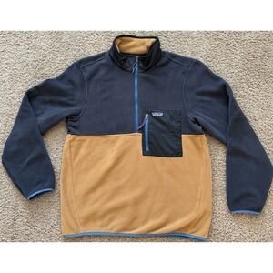 Men's Patagonia Microdini 1/2 Zip Fleece Pullover Dark Walnut Navy Size Medium